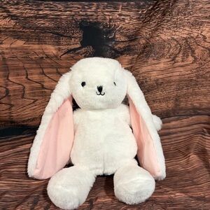 Adorable White and Pink Plush Bunny